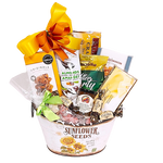 Send a touch of sunshine with this pretty sunflower tin loaded with a delicious assortment of sweet treats including chocolates, biscuits, candy, sweet jam and more.