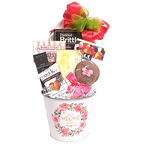 Our "Best Mom Ever" tin is brimming with sweet treat delights. There's peanut brittle, jelly beans, candy treats, chocolates and nuts too! Your mom's the best and deserves to be showered with sweet treats to enjoy!