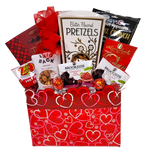 Send your heartfelt wishes with this designer box filled with lots of treats to savour. There's luscious truffles, pretzels, fudge, caramel crunch, nuts, jelly beans and more. 