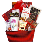 Our Tea-Licious gift basket is filled with a variety of teas nestled amongst delicious biscuits and wafers, chocolates and truffles too! Sure to warm the heart!