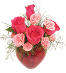 All My Love Floral - Send all your love with a sweet heart vase adorned with a mix of roses and spray roses to express your love.