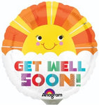 Balloon ad on for your thoughtful gift basket that reads "Get Well Soon"
