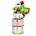The tea lover on your list will love this tower of assorted teas along with the tasty shortbread, jam and crackers and a beautiful festive mug to keep! Sure to keep them warm on a cold blustery day!